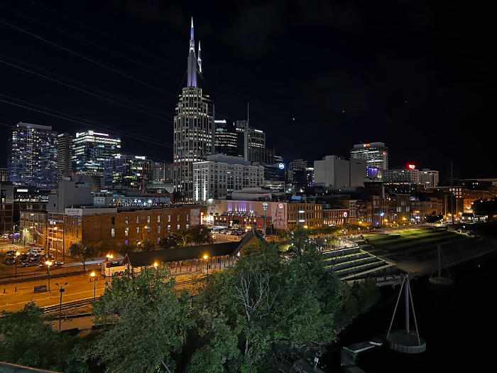 Downtown Nashville at night