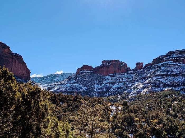 Snow in Sedona mountains