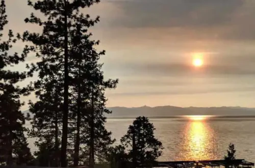 sunset lake tahoe