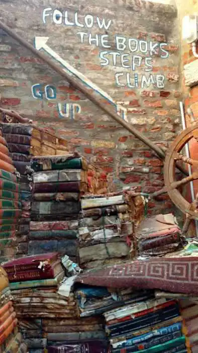 Venice Book Store - Stairs made of Books