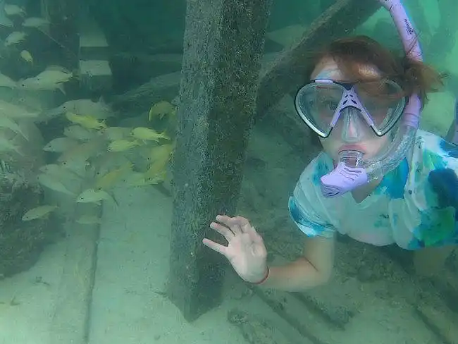 Under Belize pier