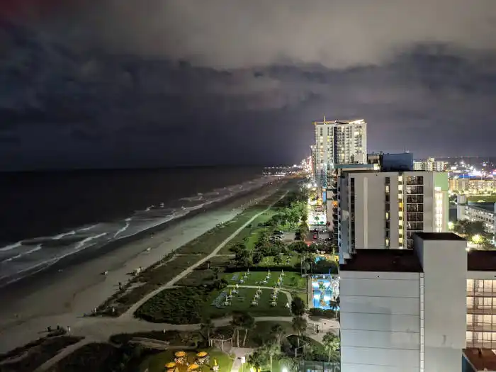 Myrtle Beach ocean at night